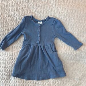 GAP Blue Casual Long Sleeve Crew Neck Shirt Dress